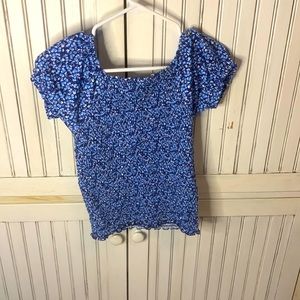 Ruffle blue girls top
